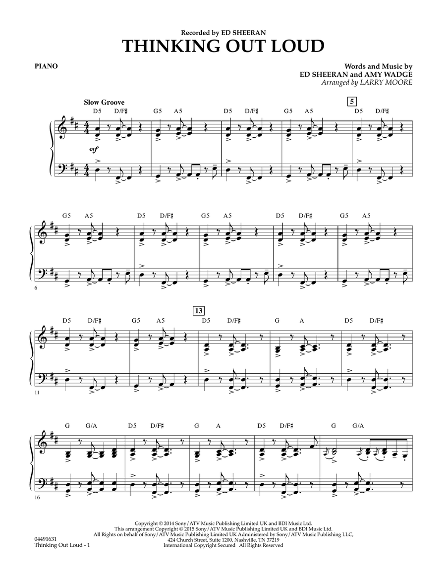 Thinking Out Loud - Piano Orchestra scores gallery preview page 1