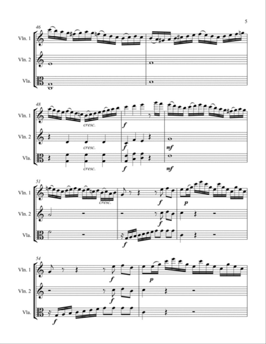 Sonatina Op. 55 #3 Movement I String Trio scores gallery preview page 5