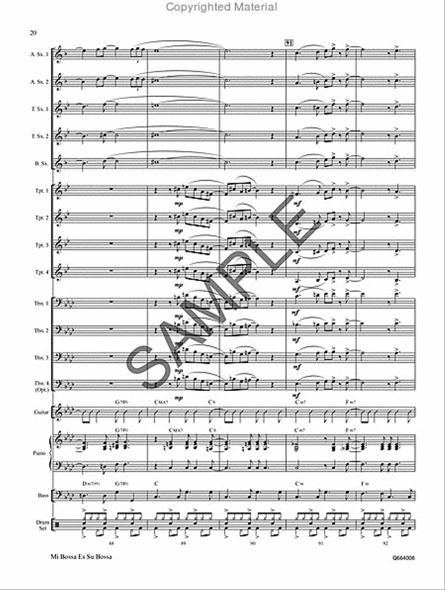 Mi Bossa Es Su Bossa Mi Bossa Es Su Bossa Organ scores gallery preview page 21
