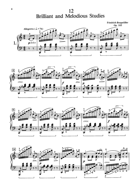 Burgmüller -- 12 Brilliant Studies, Op. 105