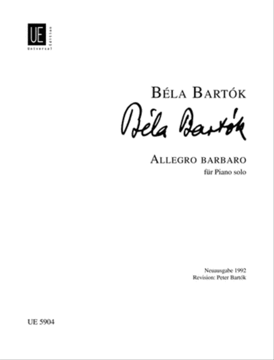 Allegro Barbaro, Piano Allegro Barbaro, Piano Chamber Music scores gallery preview page 1