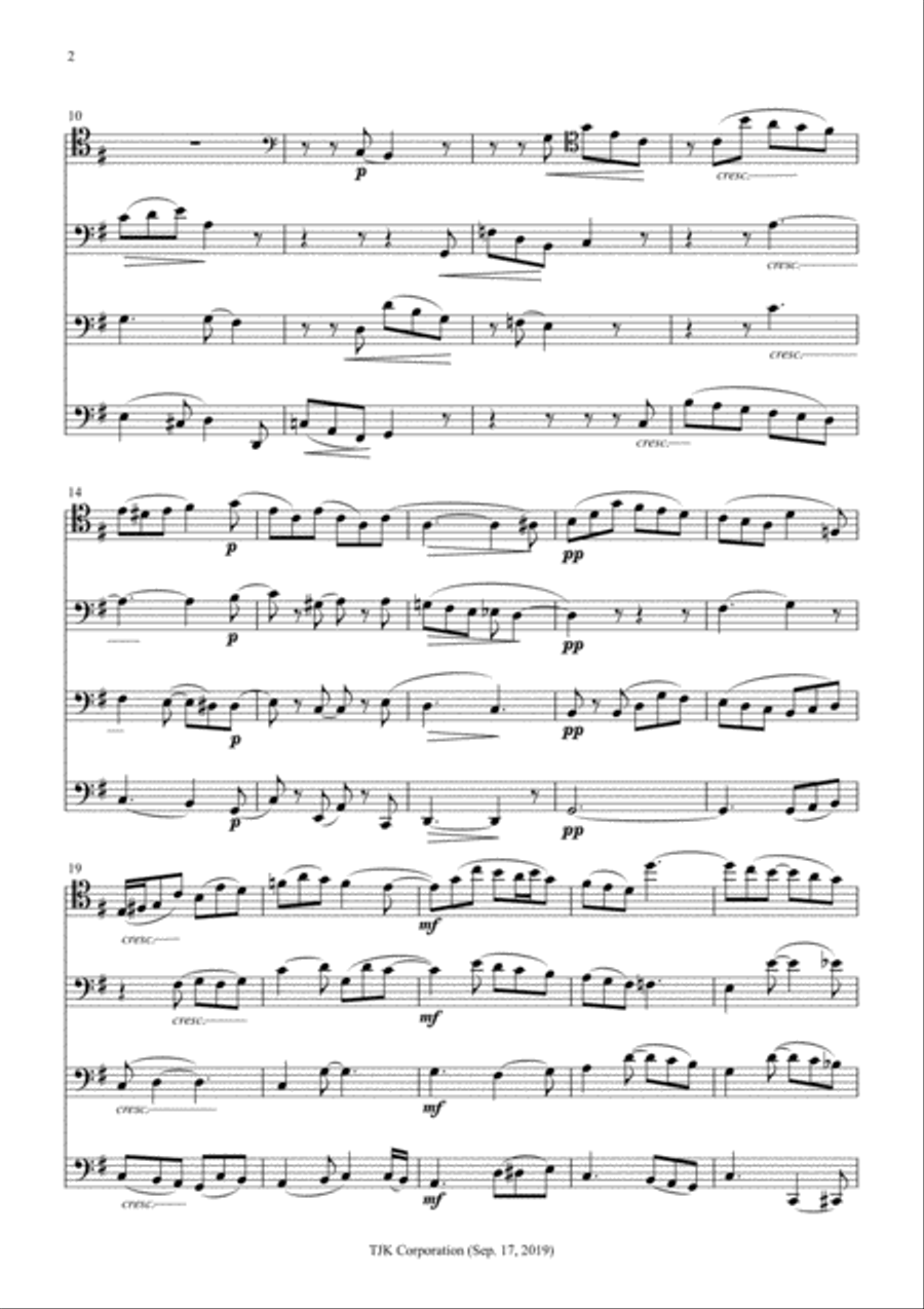 Theme and Variations, Opus 28. Score. String Quartet scores gallery preview page 2