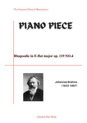 Book cover for Brahms - Rhapsodie in E-flat major op. 119 NO.4