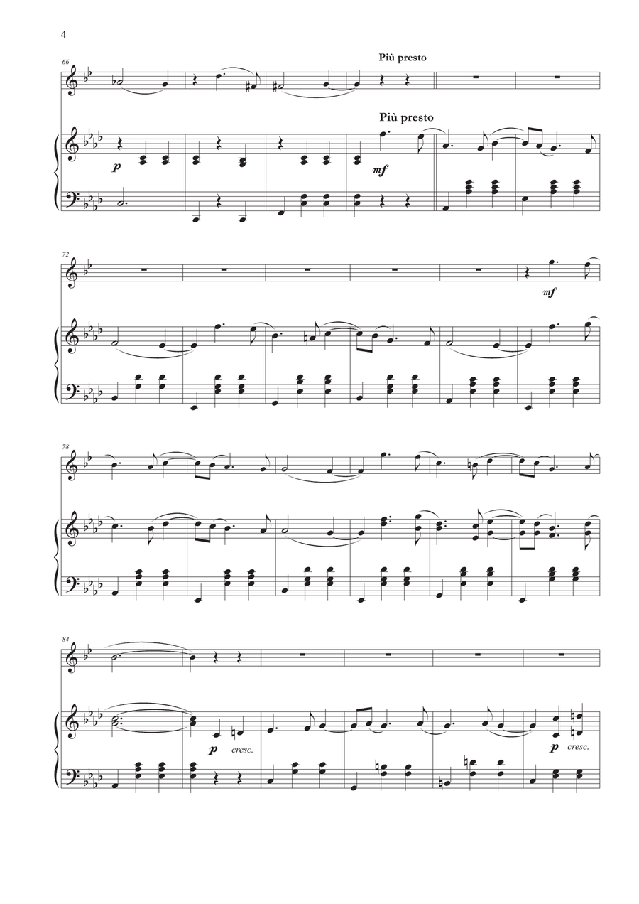 Valse Sentimentale for Clarinet and Piano Clarinet Solo scores gallery preview page 4