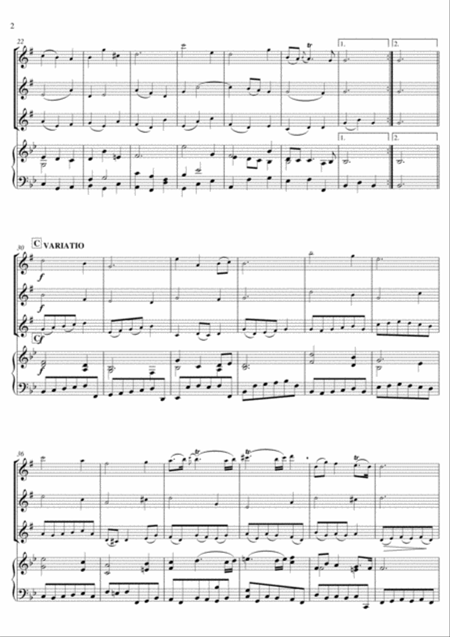 G. F. Handel - Aria (saxophone trio & piano) Alto Saxophone scores gallery preview page 2