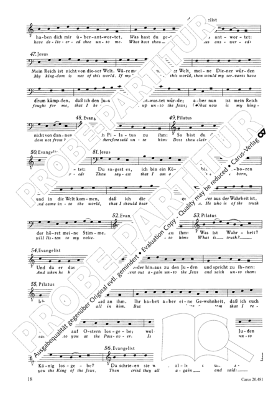 St. John Passion / The Passion of our Lord and Saviour Jesus Christ 4-Part scores gallery preview page 19