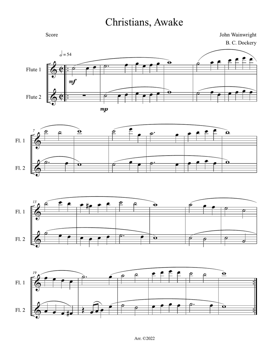 Christians Awake (Flute Duet)