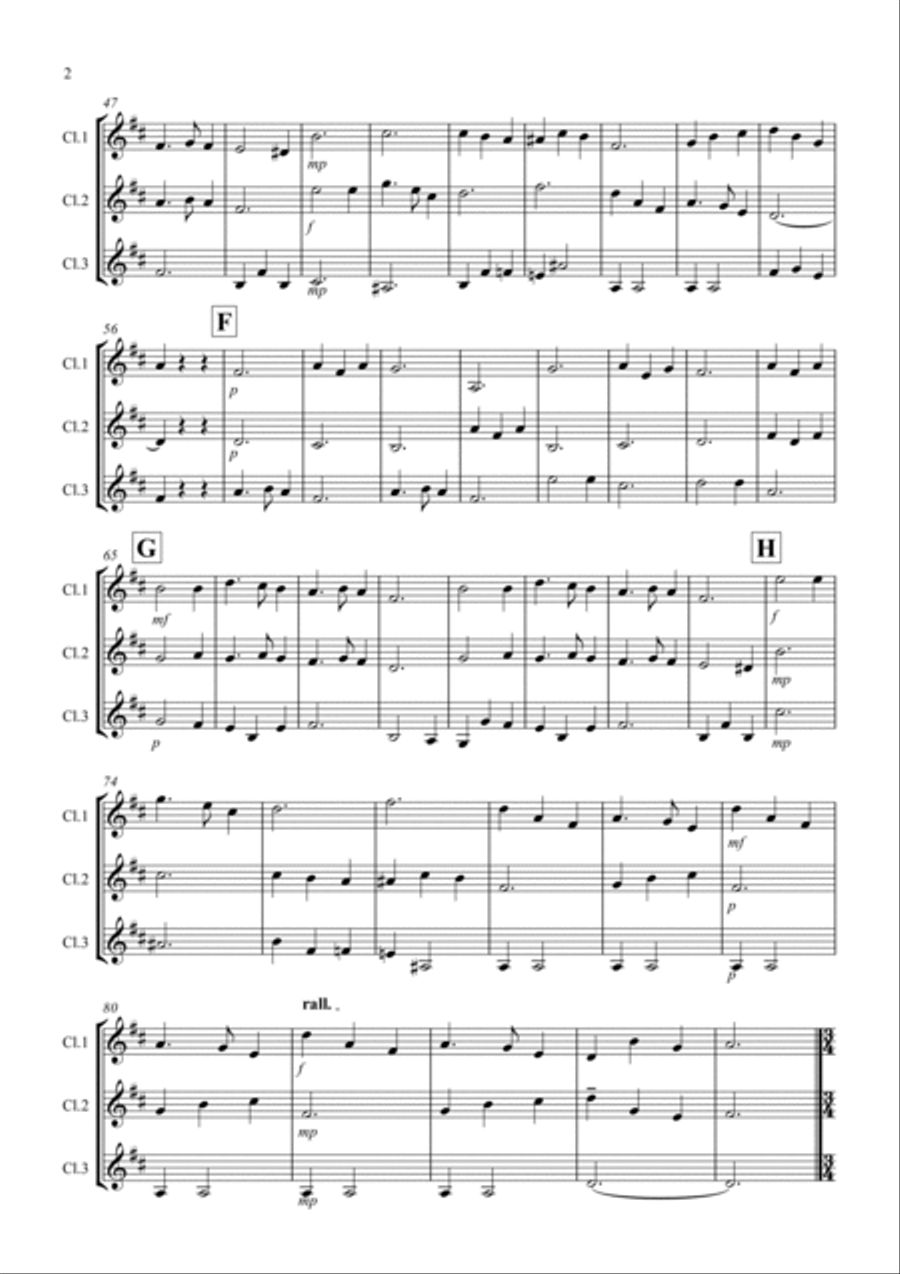 3 Christmas Favourites for Clarinet Trio Clarinet Trio scores gallery preview page 2