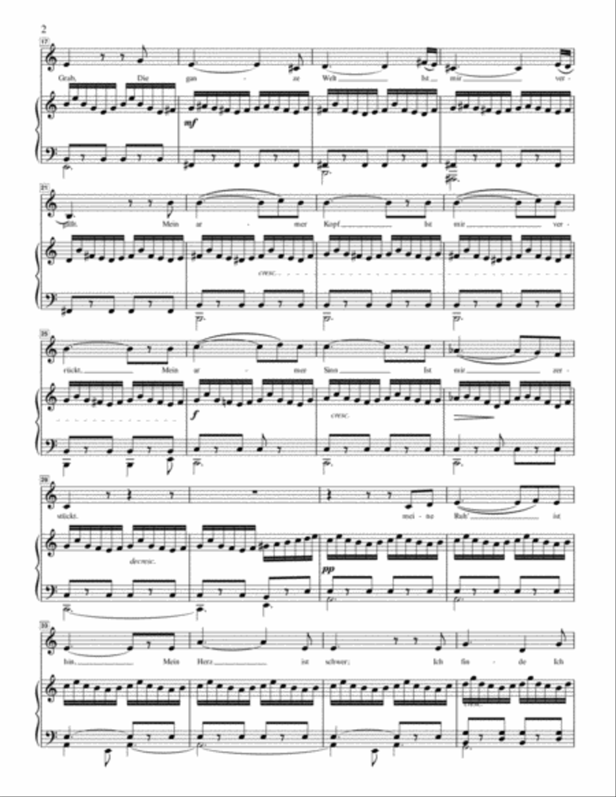 Schubert - gretchen am Spinnrade - Low Voice in A minor Alto Voice scores gallery preview page 2