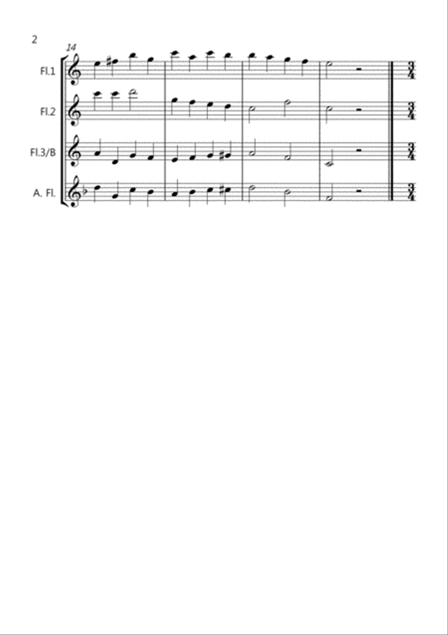 8 Easy Christmas Trios for Flute Flute Solo scores gallery preview page 2