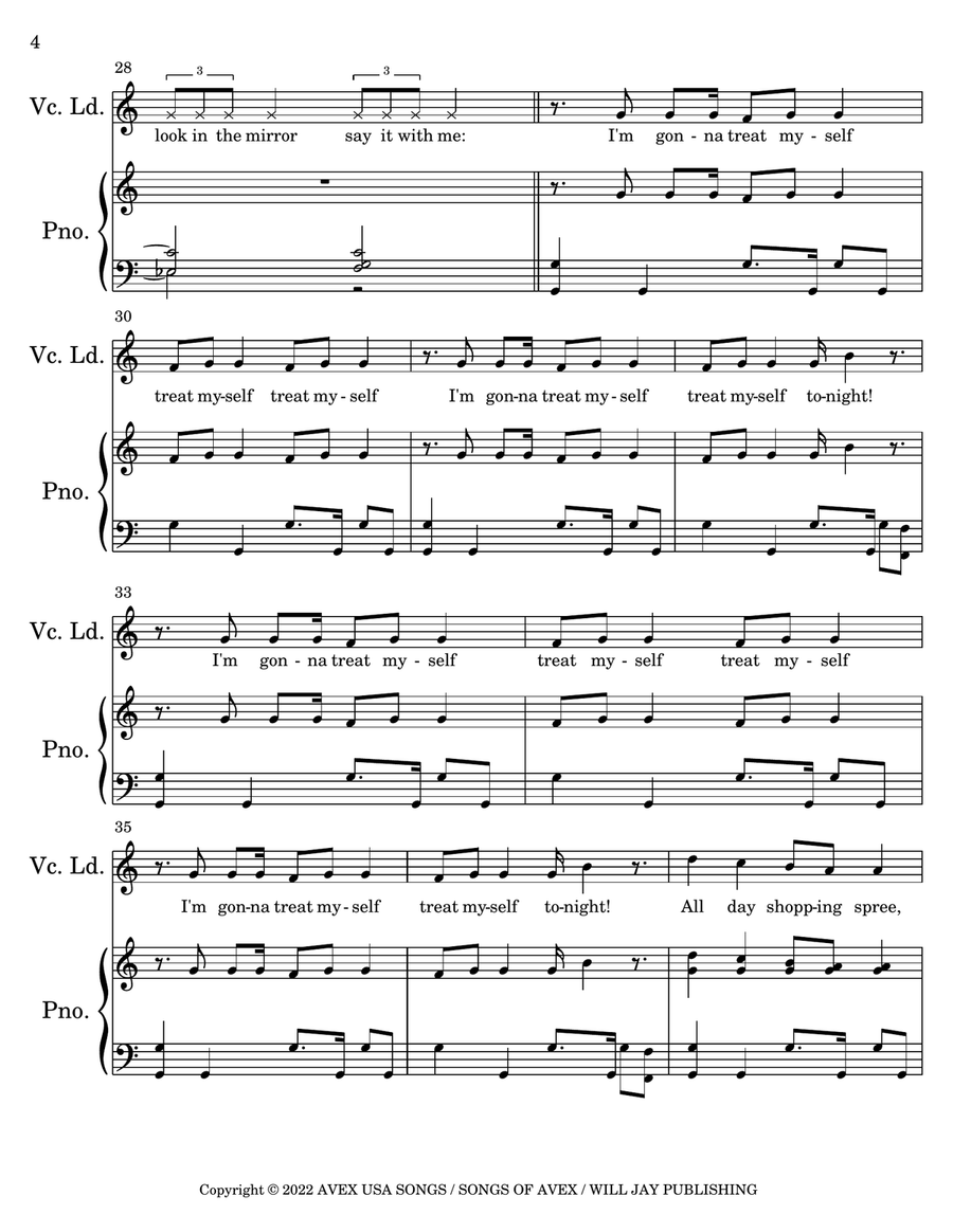 Treat Myself Treat Myself Voice scores gallery preview page 4