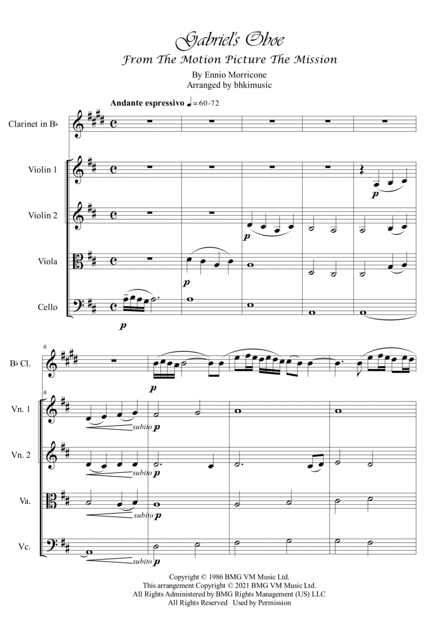 Gabriel's Oboe Small Ensemble scores gallery preview page 1