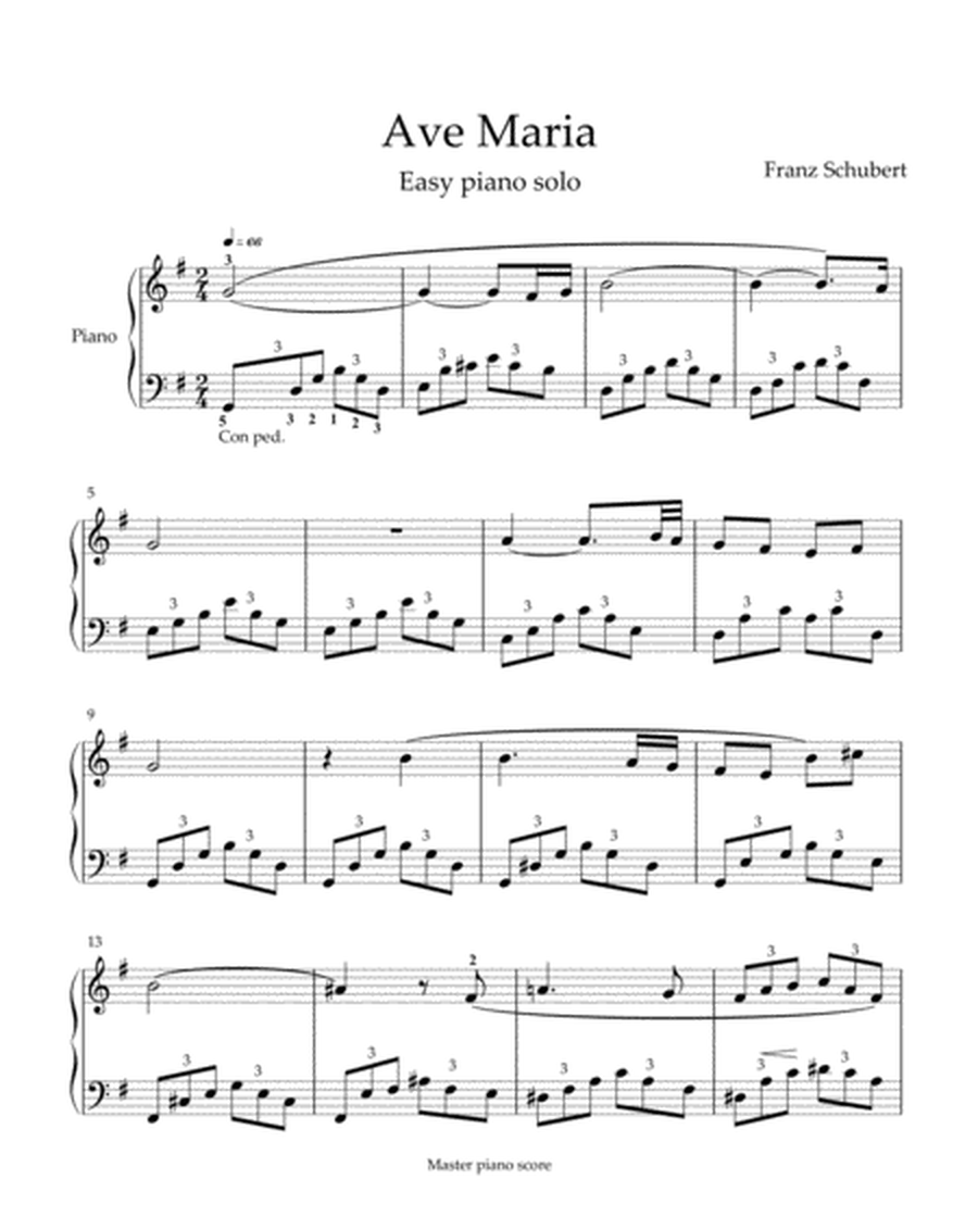Schubert - Ave Maria (easy piano arrangement) image number null