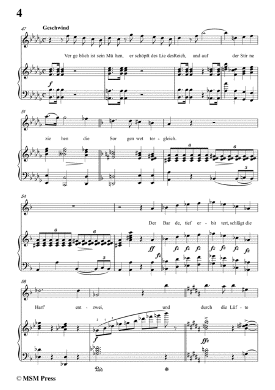 Schubert-Liedesend’,in f minor,for Voice and Piano Voice Solo scores gallery preview page 6