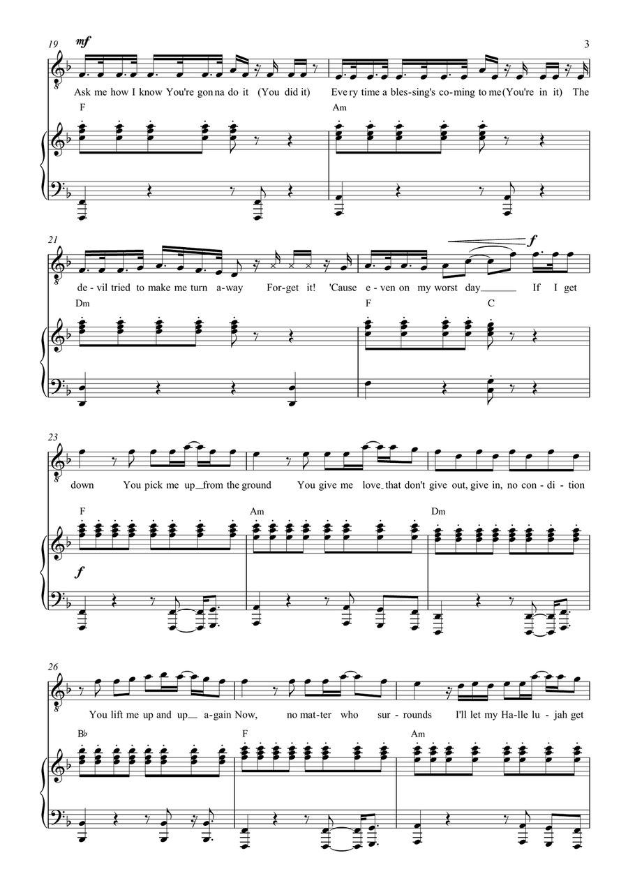 Up And Up Piano, Vocal, Guitar scores gallery preview page 3