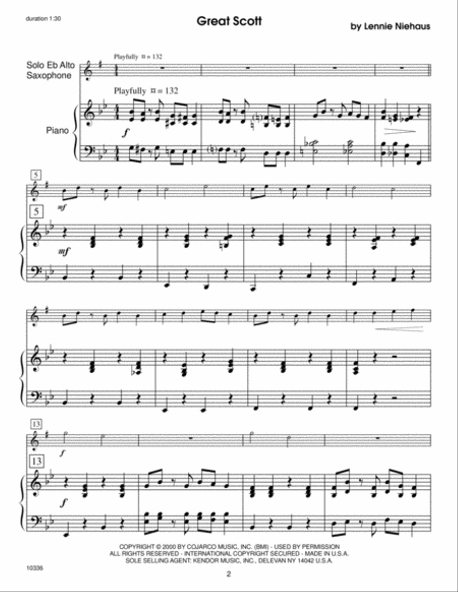 Kendor Recital Solos - Eb Alto Saxophone (Piano Accompaniment Book Only) Alto Saxophone scores gallery preview page 2