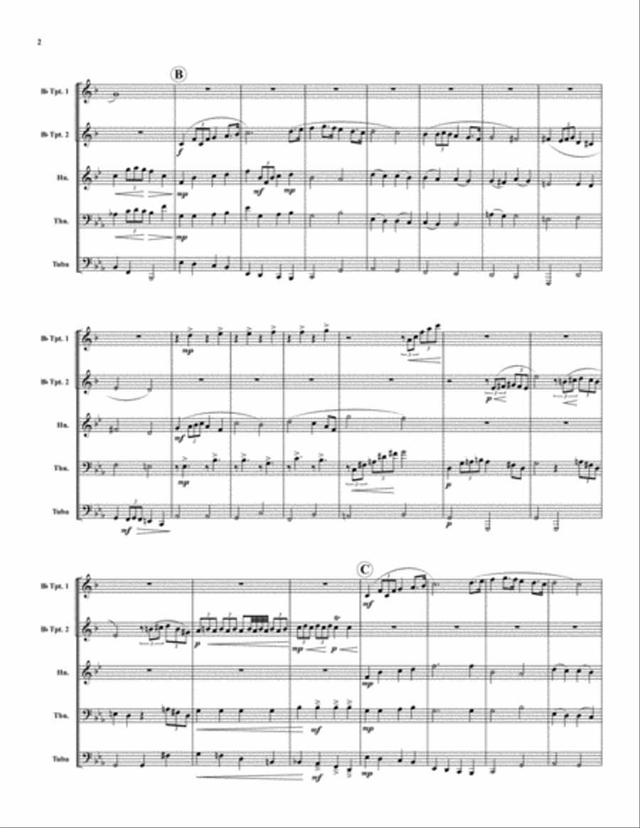 Processional for a Pontiff Brass Quintet scores gallery preview page 3