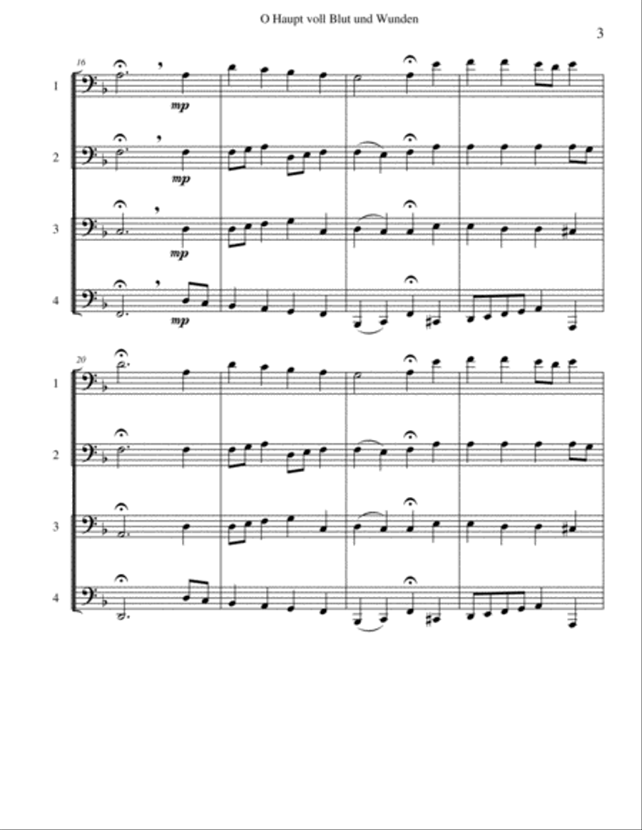 O Haupt Voll Blut Und Wunden Brass Ensemble scores gallery preview page 3