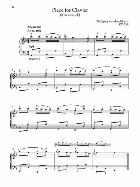 Mozart – 15 Intermediate Piano Pieces image number null