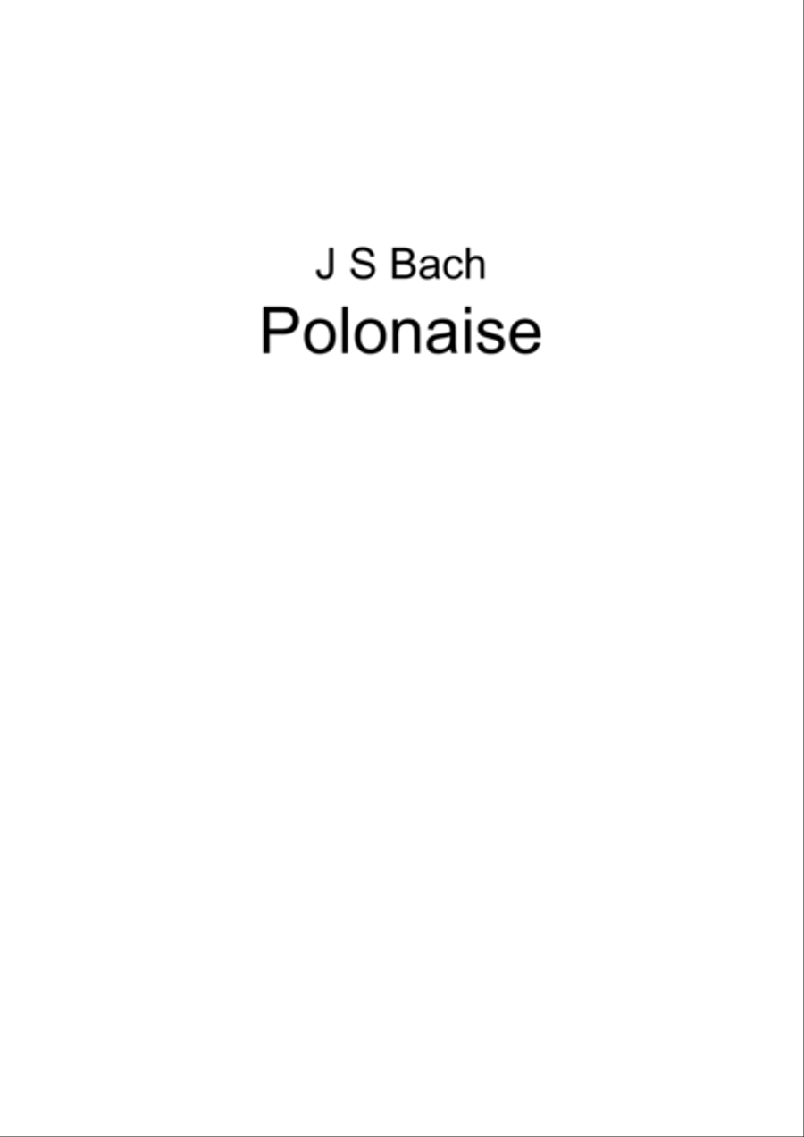 polonaise by JS Bach arr for guitar by Armando Garcia (C) 2015 Classical Guitar scores gallery preview page 1