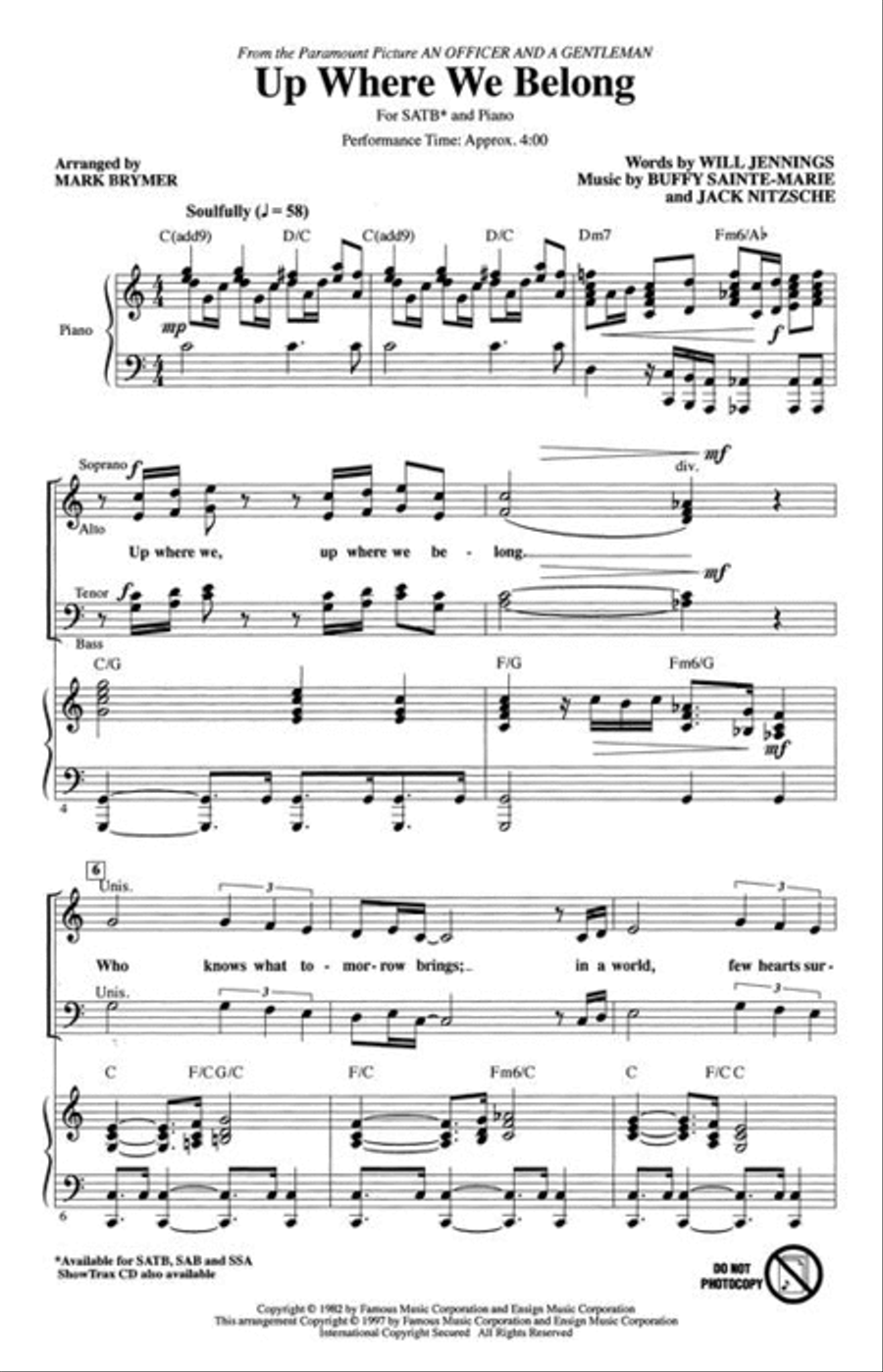Up Where We Belong 4-Part scores gallery preview page 3