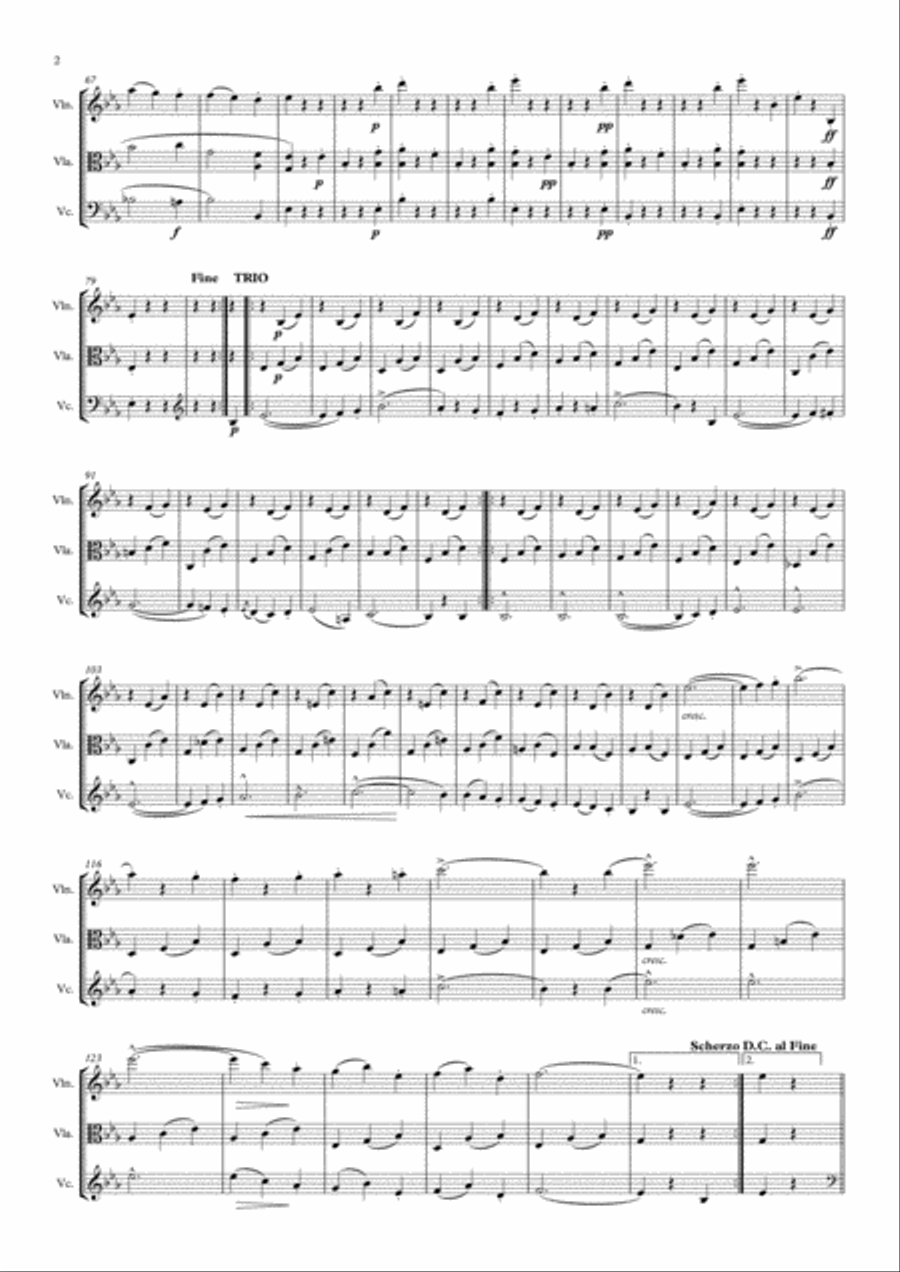 L.V. Beethoven. Scherzo String Trio scores gallery preview page 2