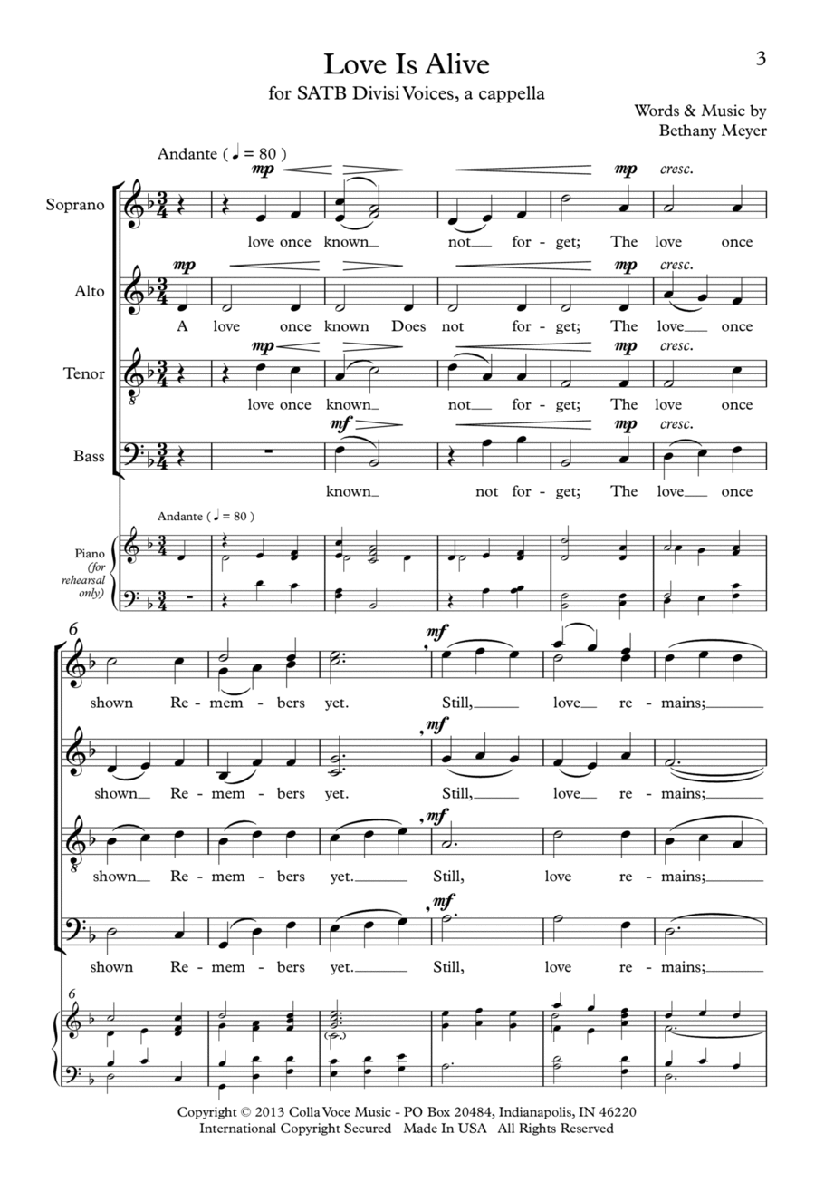 Love Is Alive Love Is Alive 4-Part scores gallery preview page 1