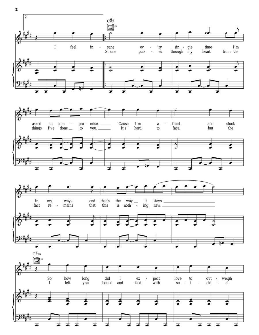Almost Easy Piano, Vocal, Guitar scores gallery preview page 2