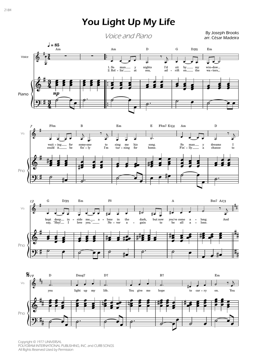You Light Up My Life You Light Up My Life Piano, Vocal scores gallery preview page 3