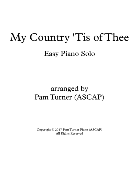 My Country 'Tis of Thee - Easy Piano image number null