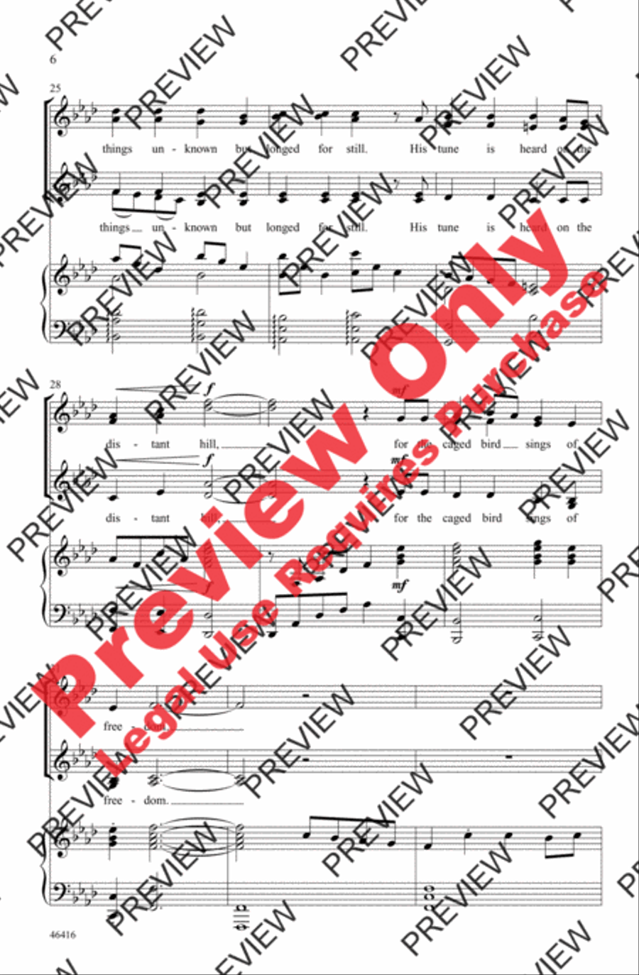 Caged Bird Women's Choir scores gallery preview page 5
