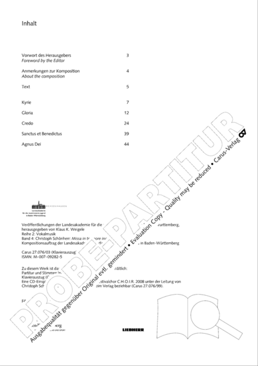 Missa in tempore incerto 4-Part scores gallery preview page 3