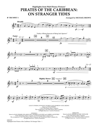 Book cover for Highlights from Pirates Of The Caribbean: On Stranger Tides - Bb Trumpet 1