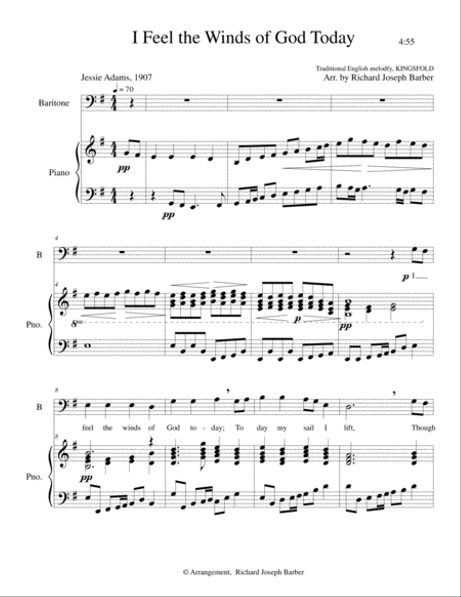 I Feel the Winds of God Today Voice Solo scores gallery preview page 1