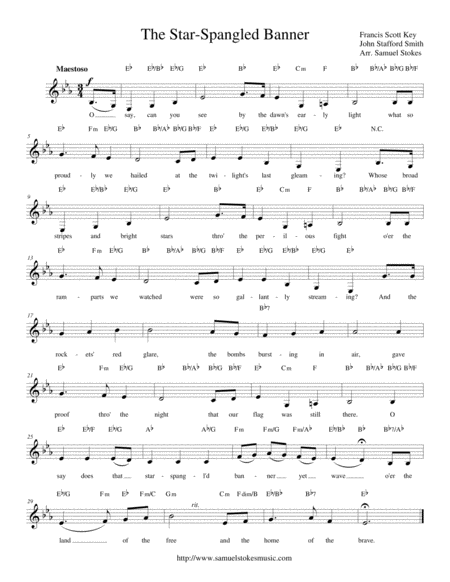 The Star-Spangled Banner - lead sheets in all keys image number null