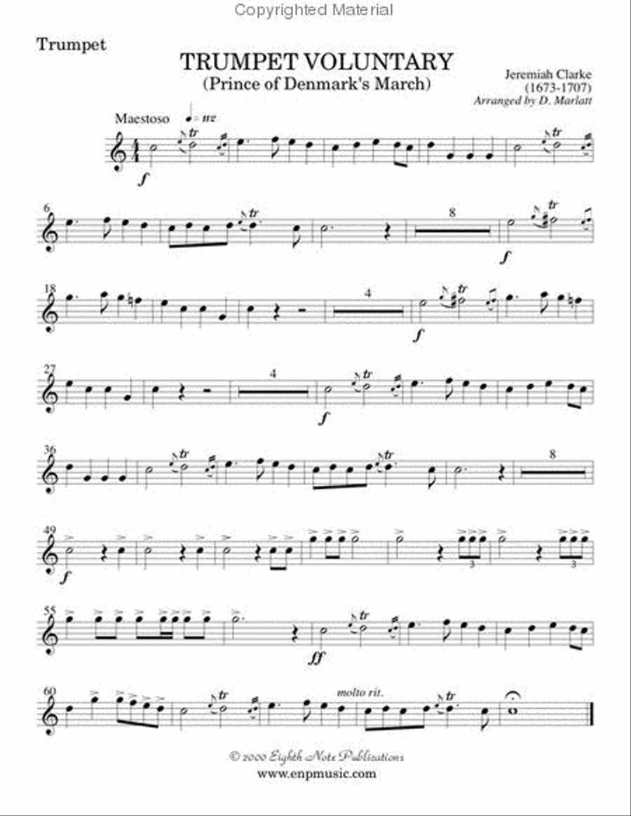Trumpet Voluntary (The Prince of Denmark's March) Small Ensemble scores gallery preview page 2