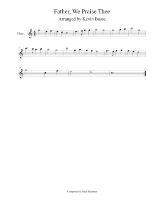 Father, We Praise Thee (Easy key of C) - Flute