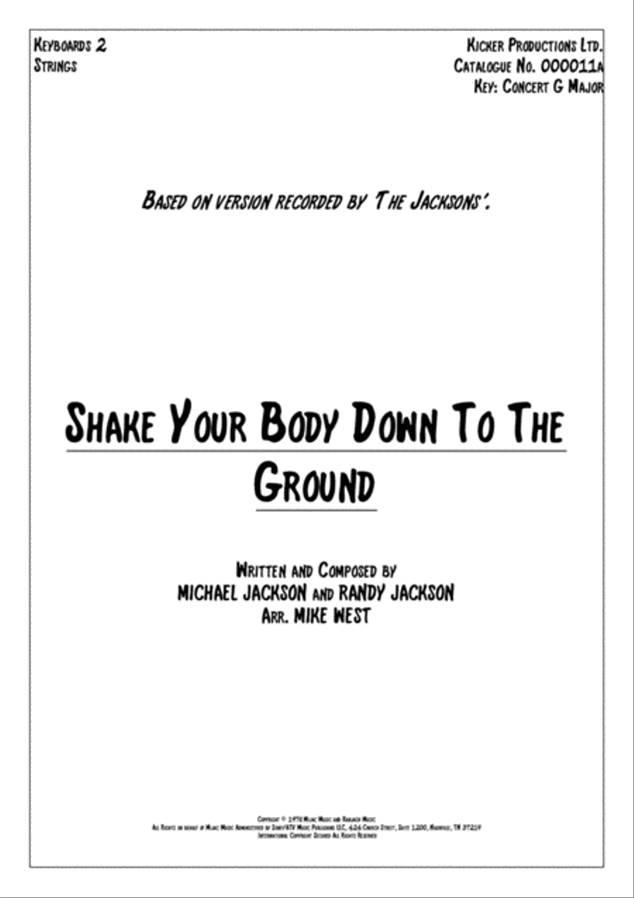 Shake Your Body Down To The Ground Small Ensemble scores gallery preview page 1