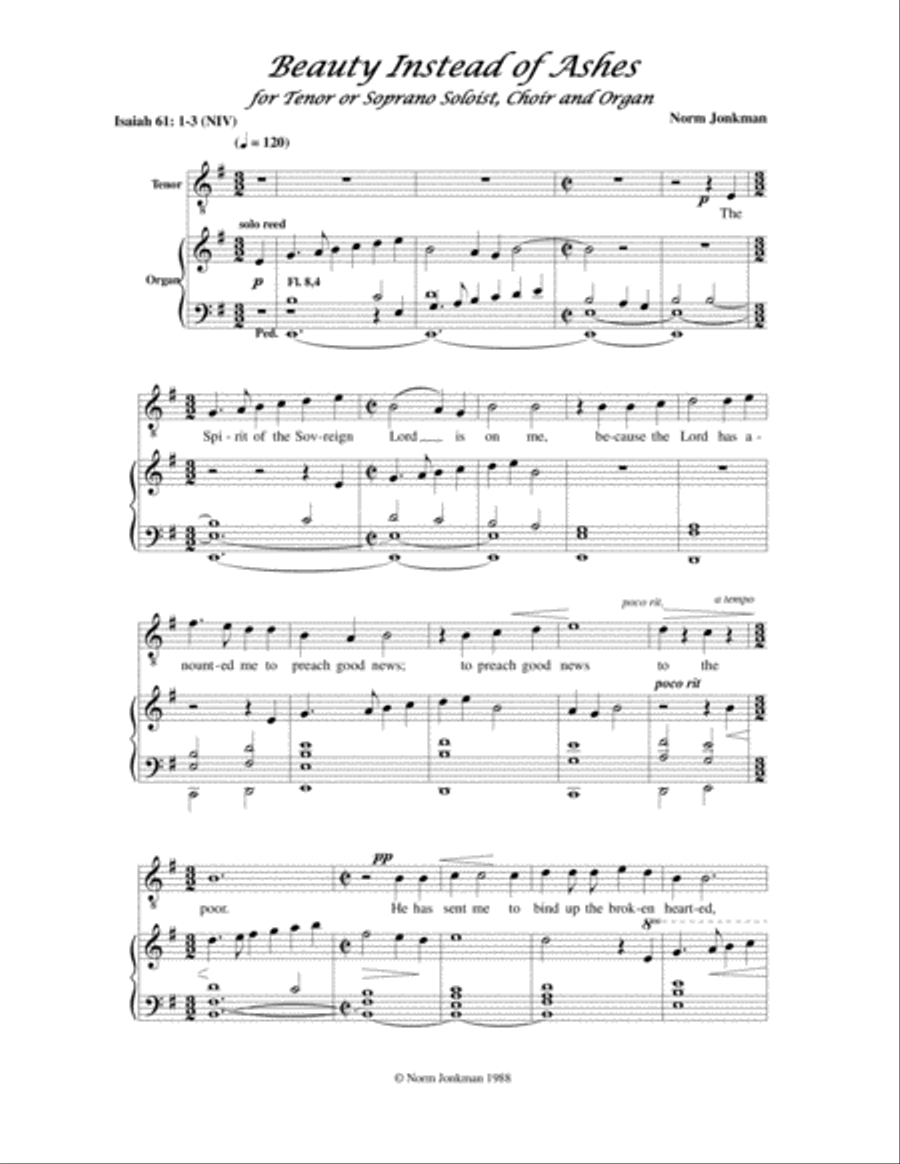 Beauty for Ashes 4-Part scores gallery preview page 1