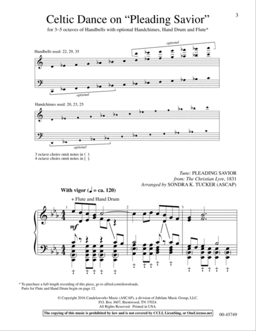 Celtic Dance on Pleading Savior Handbell Choir scores gallery preview page 3