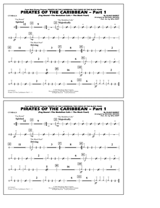 Book cover for Pirates Of The Caribbean (Part 1) (arr. Brown) - Cymbals