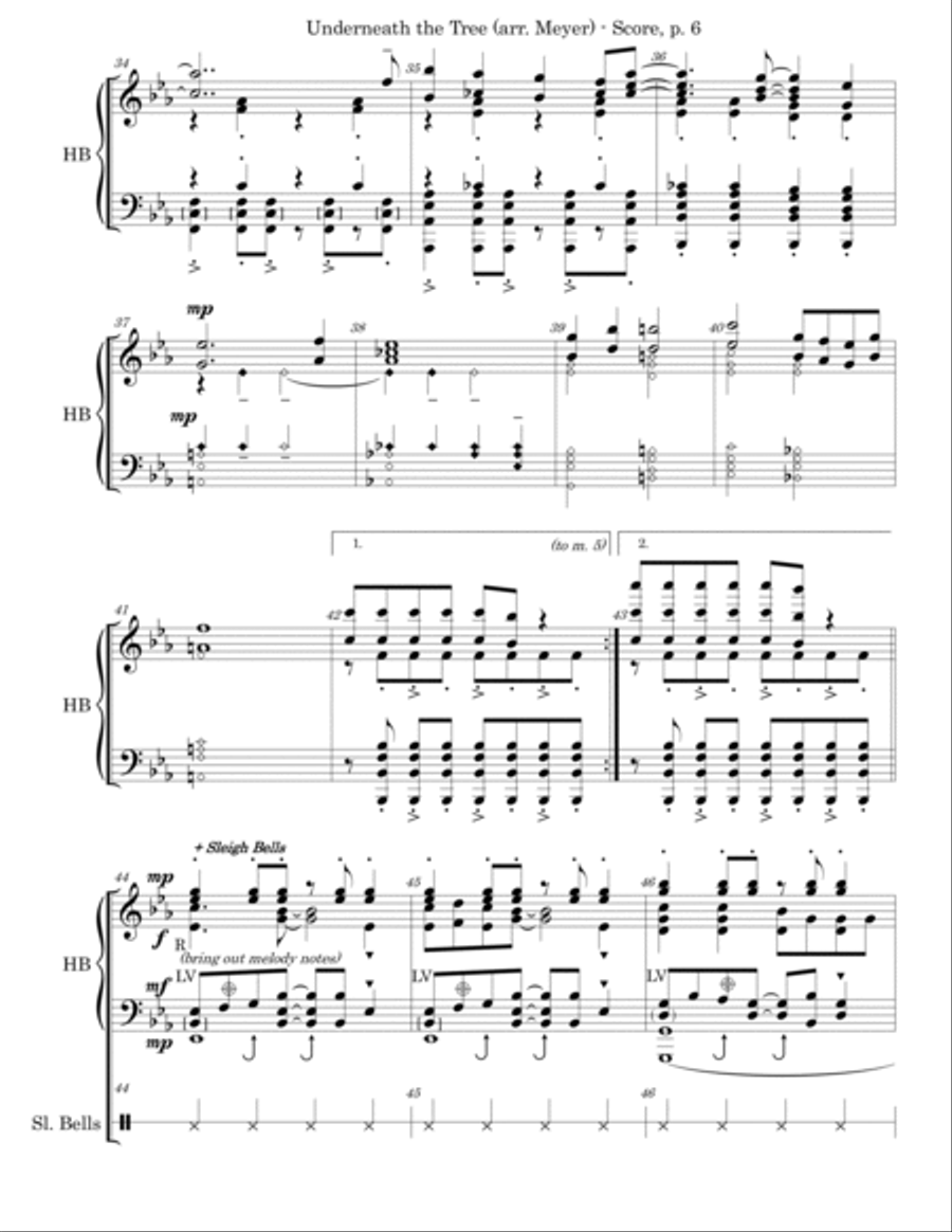 Underneath The Tree Handbell Choir scores gallery preview page 6
