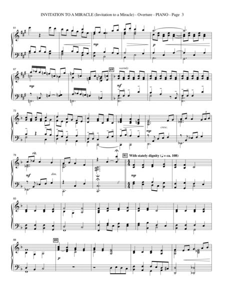 Invitation To A Miracle (a Cantata For Christmas) - Piano