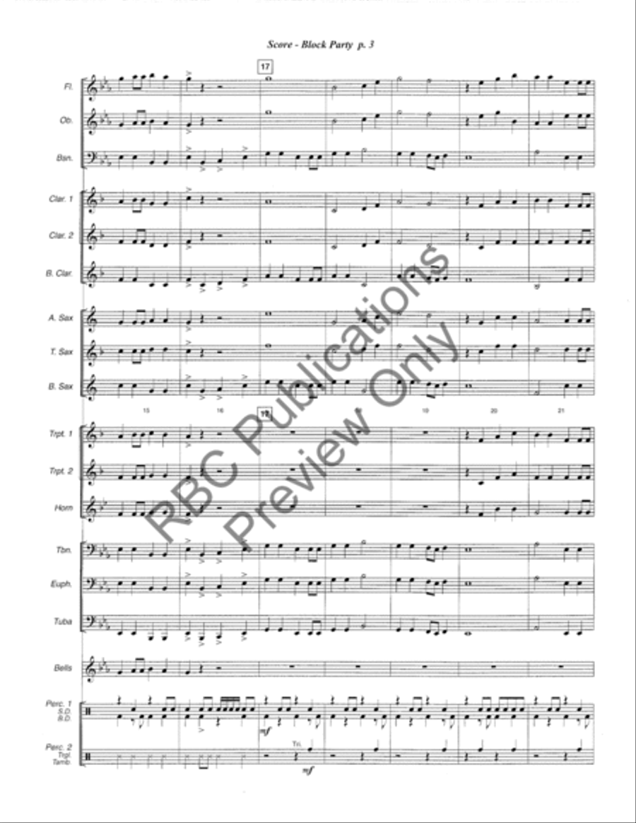 Block Party (Score) Concert Band scores gallery preview page 7