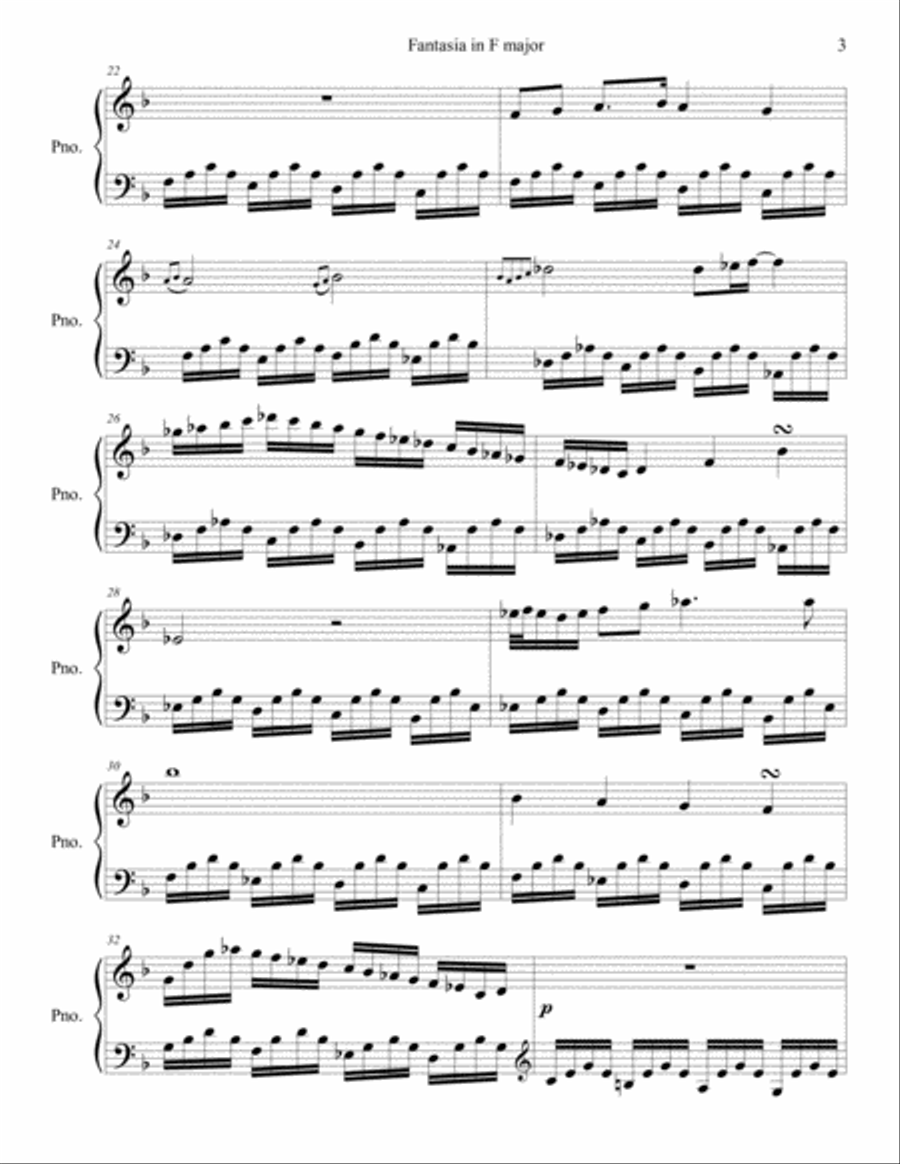 Fantasia in F major Piano Solo scores gallery preview page 3