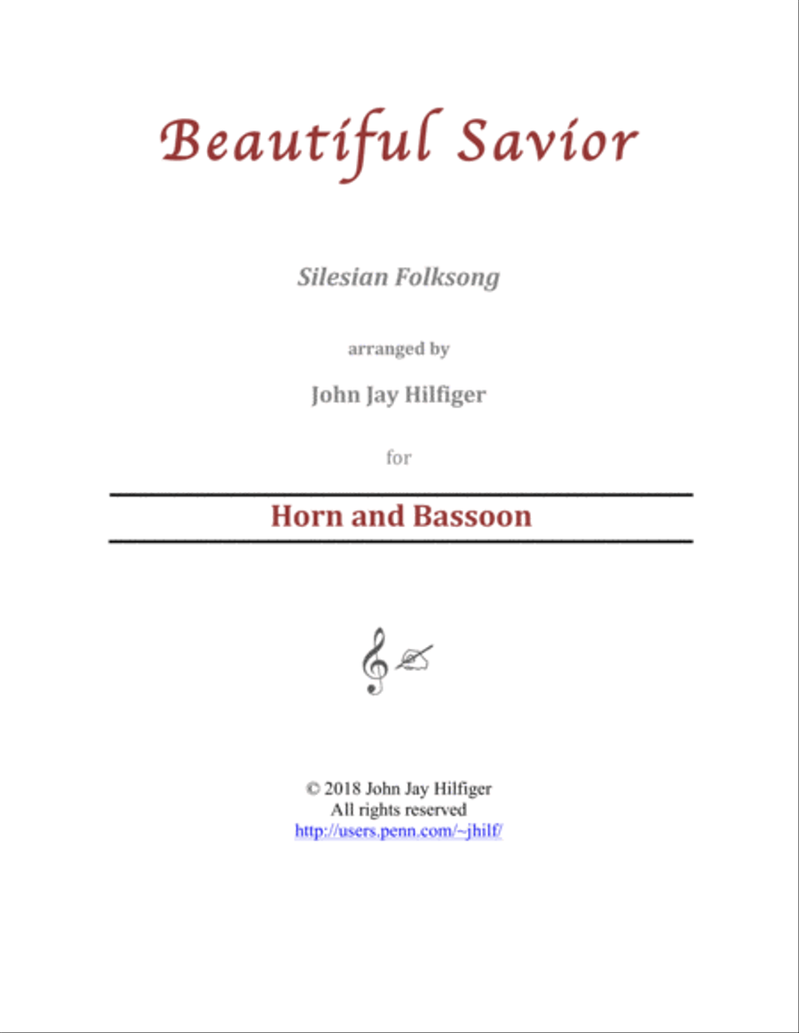 Beautiful Savior for Horn and Bassoon Woodwind Ensemble scores gallery preview page 1