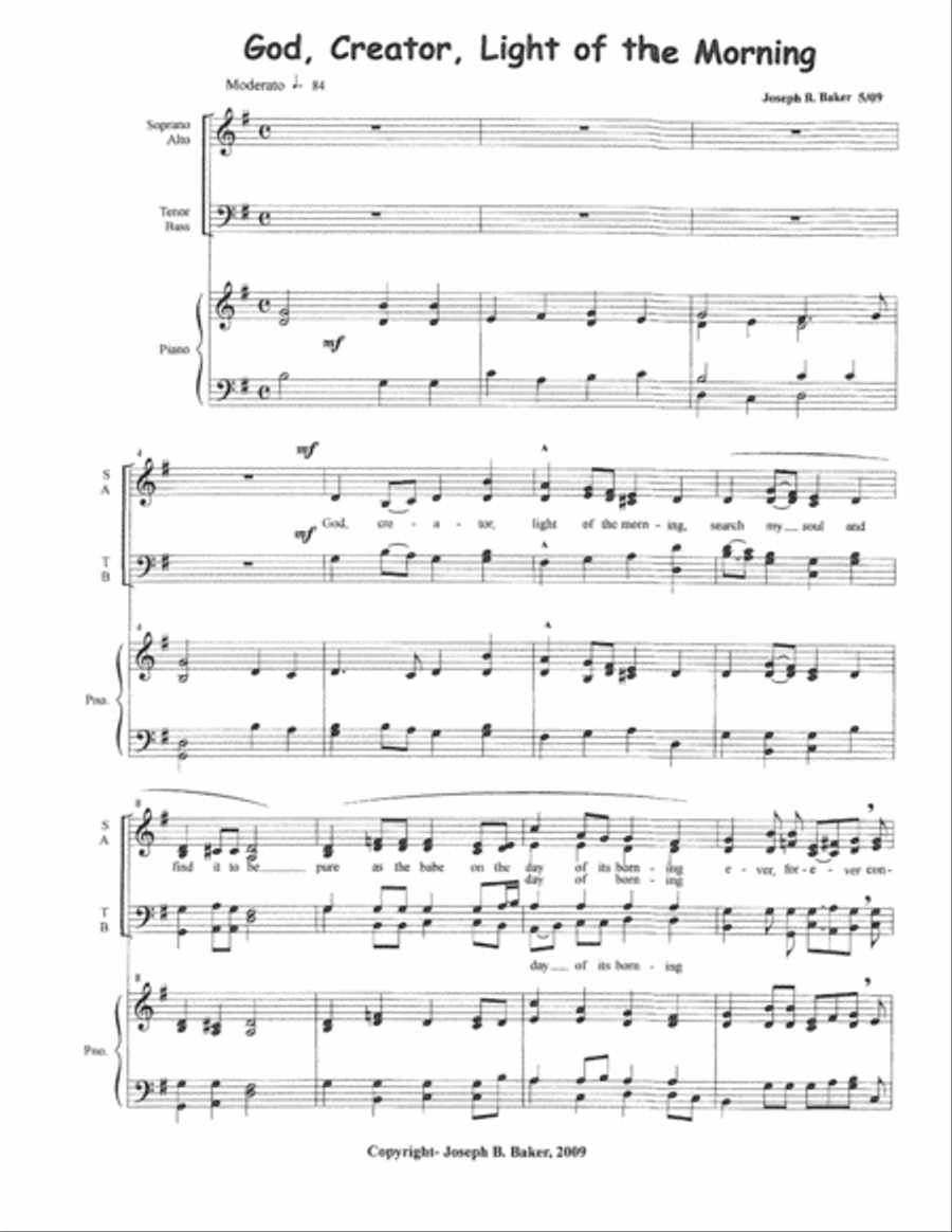 God, Creator, Lightof the Morning 4-Part scores gallery preview page 2