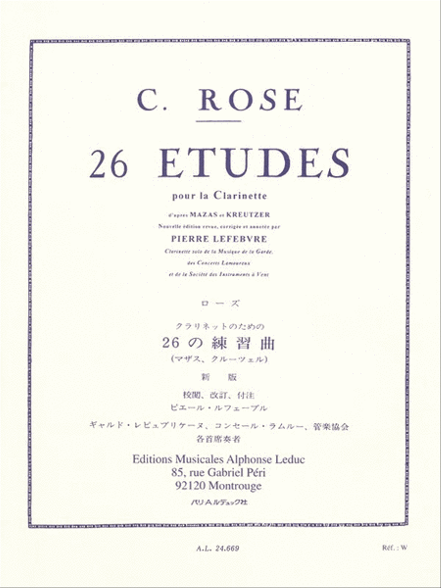 26 Etudes (clarinet) Clarinet Solo scores gallery preview page 1