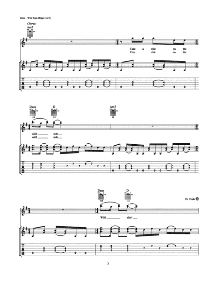 Wild Side Wild Side Electric Guitar scores gallery preview page 3