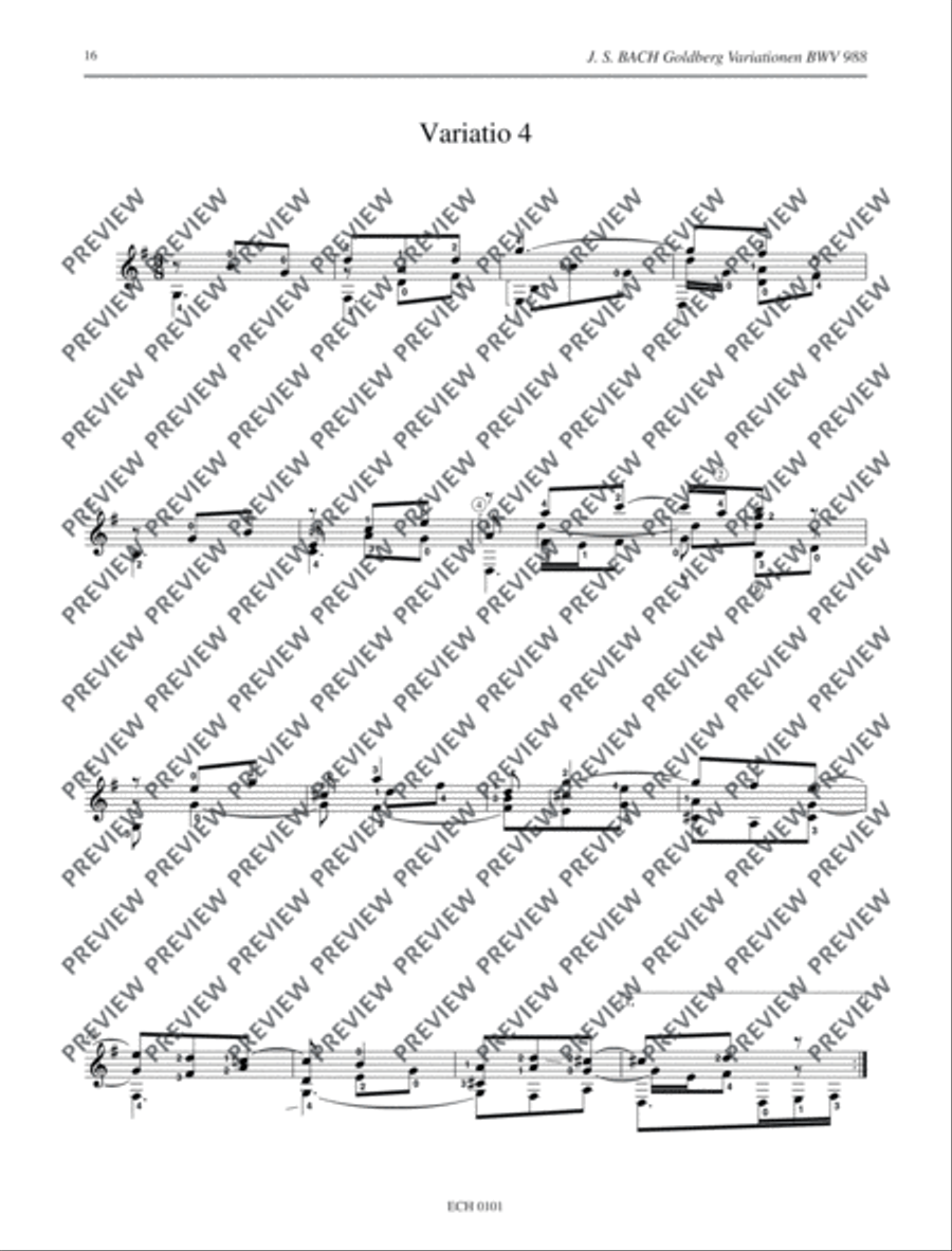 Goldberg Variations Classical Guitar scores gallery preview page 17